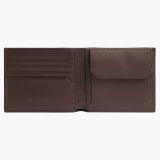 Pánska kožená peňaženka Calvin Klein - Minimalism Leather Billfold Wallet 5CC + Coin /Hnedá