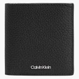 Pánska kožená peňaženka Calvin Klein - Minimalism Leather Trifold Wallet /Čierna