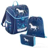 Set - školská taška, peračník a vrecko na prezuvky Baggymax - Džínsový koník