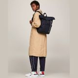 Štýlový batoh Tommy Hilfiger - Monotype Roll-top Backpack /Modrý