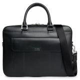 Elegantná kožená pracovná taška Tommy Hilfiger - TH SPW Leather Computer Bag /Čierna