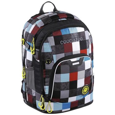 Školská taška Coocazoo - RayDay / Checkmate Blue Red