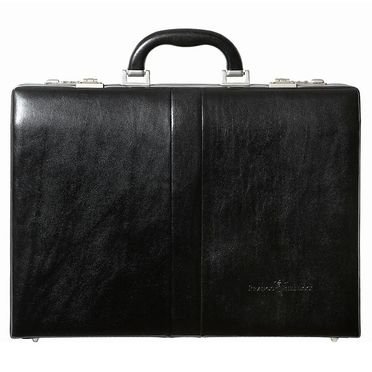 Franco Bellucci - kožený atašé kufrík / Čierny