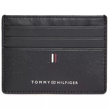 Kožené púzdro na kreditné karty a doklady Tommy Hilfiger - TH Central CC Holder /Čierne