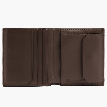 Pánska kožená peňaženka Calvin Klein - Minimalism Leather Trifold Wallet /Hnedá
