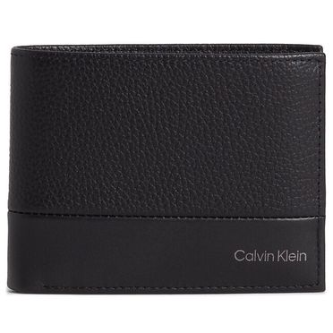 Pánska kožená peňaženka Calvin Klein - Subtle Mix Trifold 10CC + Coin /Čierna