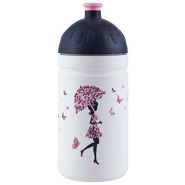 Zdravá lahev - Plastová fľaška na nápoj 0,5 l / Dievča s dáždnikom